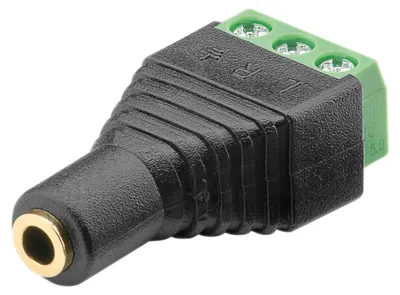 Produktbild von goobay Terminal Block 3 Pin auf Klinke 3,5 mm Buchse 3 Pin stereo (Bulk)
