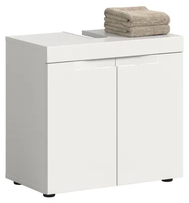 Productafbeelding van Viana wastafelonderkast (breedte/hoogte/diepte: 60x56x34 cm) in mat wit en wit