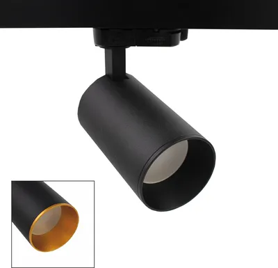 Produktbild von Trackspot 20 LED ready GU10 Stromschienenstrahler mit Universal 3-Phasen Adapter | Schwarz