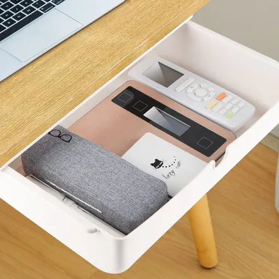 Image de Omgoods - Tiroir de bureau adhésif - Compartiment dissimulé - Fabriqué en ABS de haute qualité - Installation facile et sécurisée - Dimensions : 33 x 23,5 x 8,5 cm - Tiroir de rangement
