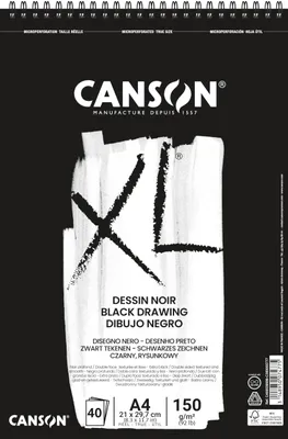 Image de CANSON 400039086 Bloc de croquis et d'études XL Black DIN A4 noir