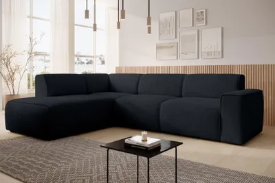Image de AX LIVING Canapé en L Didim L Gris foncé – 292 cm, élégant et confortable G
