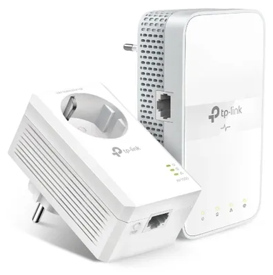 Produktbild von TP-Link AC1200 AV1000 Gigabit WLAN Powerline Adapter Kit mit Steckdose, 1000 Mbit/s, IEEE 1901, IEEE 802.3, IEEE 802.3ab, IEEE 802.3u, Type E/F, Gigabit Ethernet, 10,100,1000 Mbit/s, Wi-Fi 5 (802.11ac)