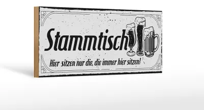 Produktbild von Holzschild  Stammtisch hier sitzen nur die, 27 x10 cm, Holzschilder Spruch Gruppe Gäste
