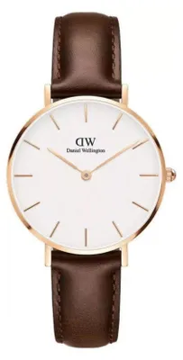 Produktbild von Daniel Wellington DW00100171 Damen-Armbanduhr, Edelstahl-Gehäuse, Leder-Armband
