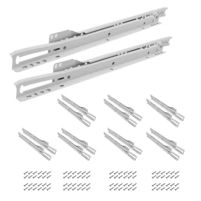Image de YALION® 8 paires de glissières de tiroir 400 mm – coulisses à roulement à billes en acier, glissières de 20 mm pour montage latéral, charge maximale 20 kg