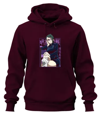 Obrázok produktu pre Maki Zenin Jujutsu Kaisen Anime Estetika Okuliare Bojovník Darček Uni mikina s kapucňou, bordová, S