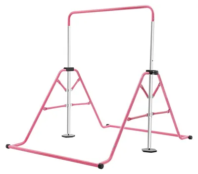 Immagine prodotto di Sbarra ginnastica per bambini - Regolabile e pieghevole - Rosa