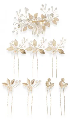 Image de Dripio - Accessoires pour cheveux - Barrettes pour cheveux de mariage - Épingles à cheveux en perles, Image générée par une IA
