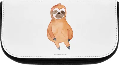 Produktbild von Mr. & Mrs. Panda kosmetiktäschchen Faultier Zufrieden - Weiß - Geschenk, toilettenbeutel, Kosmetiktasche, Glücklich, Kulturbeutel, Waschtasche, Pause, Organizer Tasche
