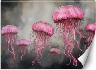 Produktbild von Vlies fototapete Meeresqualle abstrakt 300x210 cm Feeby Rosa inkl. Kleber einfache Montage