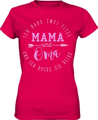 Produktbild von Zwei Titel Mama und Oma Familie Liebe T-Shirt – Sorbet / XXL