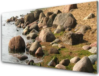 Produktbild von Acrylglasbilder 100x50 Wandbild Druck Steine Meer Landschaft