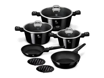 Zdjęcie produktu dla BERLINGERHAUS Zestaw garnków z powłoką tytanową 10-częściowy Black Vantage Collection BH-8231
