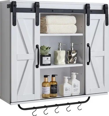 Produktbild von VEVOR Badezimmer Wandschrank Medizinschrank mit 2 Schiebetüren & verstellbaren Regalen, Aufbewahrungsschrank Hängeschrank mit offener Trennwand / Handtuchhalter / Haken für Küche, ToiletteVEVOR Badezimmer Wandschrank Medizinschrank mit 2 Schiebetüren & verstellbaren Regalen, Aufbewahrungsschrank Hängeschrank mit offener Trennwand / Handtuchhalter / Haken für Küche, ToiletteVEVOR Badezimmer Wandschrank Medizinschrank mit 2 Schiebetüren & verstellbaren Regalen, Aufbewahrungsschrank Hängeschrank mit offener Tr
