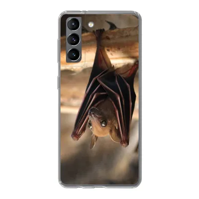 Produktbild von MuchoWow® Handyhülle Schutzhülle Hülle für Samsung Galaxy S21 Baby - Fledermaus - Holz Silikon Softcase Handy Hülle - Softcase