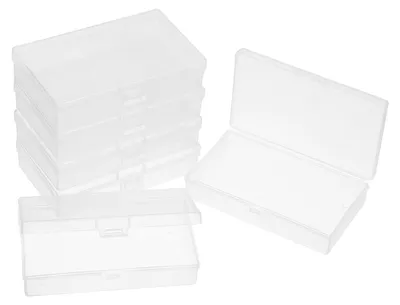 12er-Set durchsichtige Aufbewahrungsboxen mit Klappdeckel, 13,5 x 8 x 3,1 cm