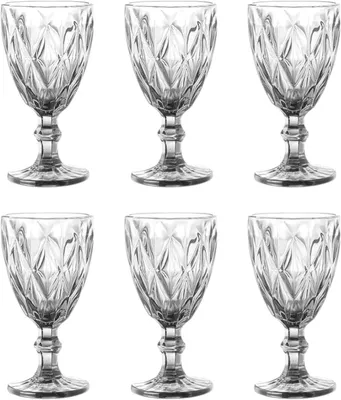 Produktbild von Weingläser 6er Set, Glas, Reliefmuster, für Party