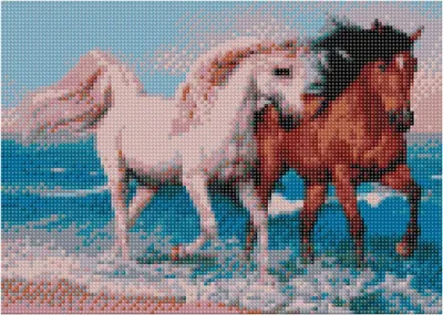 Obrázek produktu pro Diamantová mozaika, výšivka 30x40 Koně Flamingo line