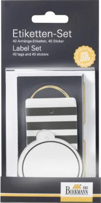 Produktbild von Birkmann Christmas Glamour Etiketten-& Geschenkanhänger-Set, 80-tlg., Geschenk Anhänger, Etikettenanhänger, Dekoration, Papier, 442702