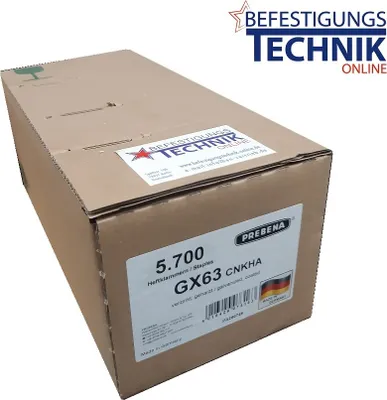 Produktbild von Prebena GX Klammern 63mm verzinkt Paslode S16 Bostitch S4765-6-E 5,7M KL-21 Pr