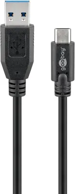 Immagine prodotto di Goobay 67890 Cavo da USB-C™ a USB A 3.0, nero, 1 m - Spina USB 3.0 (tipo A) > Spina USB-C