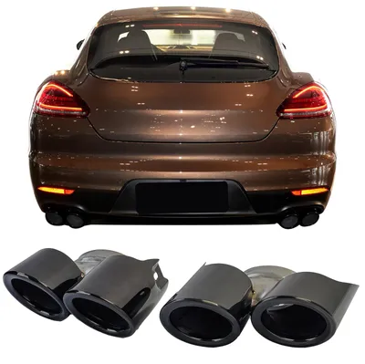 Produktbild von Auspuff Endrohr Doppelrohr schwarz glänzend für Porsche Panamera