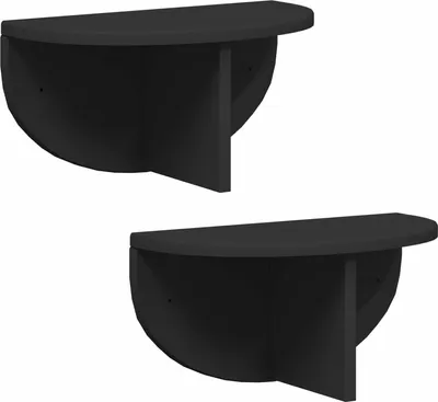 Produktbild von Wandregal 2 pcs Schwarz 38 x 19 x 19 cm Holzwerkstoff