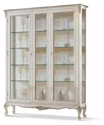 Produktbild von Glas Vitrine 2 Tür Holz Vitrinen Wohnzimmer Schränke Design Möbel Neu