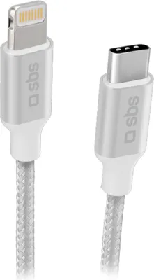 Image de Câble de données et de charge, USB-C vers Lightning, 1 m, argenté
