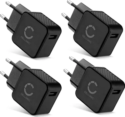 Produktbild von CELLONIC Schnelles Laden: USB Ladegerät (4Pack) für Handy Smartphone Tablet Kamera Lautsprecher uvm - Ladeadapter mit 2.4A / 12W Schnellladegerät, Ladestecker / USB Lader