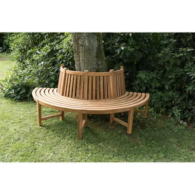 Produktbild von CLP Baumbank Male 206cm halbrund mit Rückenlehne | Farbe braun