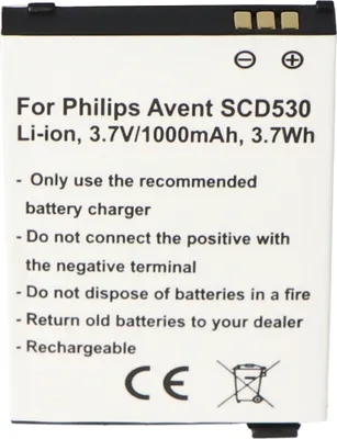 Produktbild von Baterie vhodná pro Philips Avent SCD530, Li-Ion, 3.7V, 1000mAh, 3.7Wh