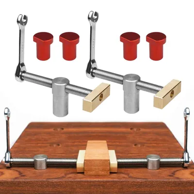 Produktbild von 2 Werkbankklemmen mit 4 Spannvorrichtungen – Holzbearbeitungsklemmen für DIY-Projekte