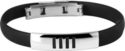 Produktbild von Akzent Das Schmuckarmband aus Kautschuk und Edelstahl in Schwarz