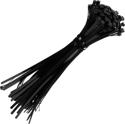 Image de 100 pièces d'attaches de câbles à usage multiple, attaches épaisses et fines en nylon, fournitures 8 x 400 noir