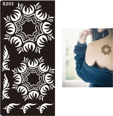 Produktbild von Henna Tattoo Schablone Airbrush Stencil Blume Ornamente