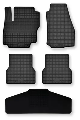 Produktbild von Gummi-Fußmatten + Tunnel für Ford Focus MK3 2010-2018 – 5-tlg, Schwarz, Semi-Universal, angepasst – Wielganizator Semi-Universal