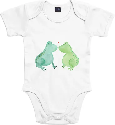 Produktbild von Mr. & Mrs. Panda babykleidung body Frosch Liebe 1. - 3. Monat - Heather Grey - Geschenk, Freundin, Strampler, Baby, Verlobung, Einteiler, overall, Froschkönig, Babybody