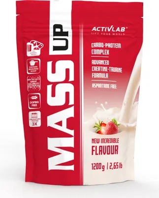Produktbild von Activlab Mass Up 1200g Kohlenhydrate Kreatin Taurin - Erdbeere