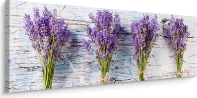Obrázek produktu pro Obraz plátno jídelna květiny levandule příroda rostliny prkna 145x45cm