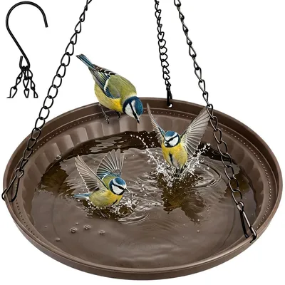 Produktbild von Hängendes Vogelbad Metall Bronzefinish mit Kette für Außenbereich 1 Stück