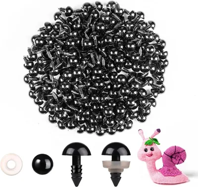 Imagen del producto de Ojos de plástico de 10 mm, 400 unidades, con aros, para manualidades