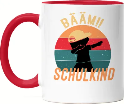 Produktbild von Bääm! Schulkind Tasse Rot  Einschulung Geschenkidee Schulanfang Schuleinführung Dab