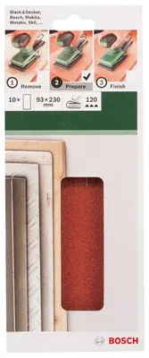 Produktbild von Schleifblatt-Set für Schwingschleifer K=120, 93 x 230 mm, 10-tlg.