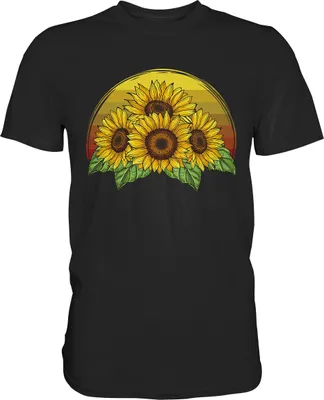 Produktbild von Retro Sonnenblumen T-Shirt Gärtner Geschenk – Black / M