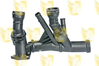 Produktbild von UNIGOM 341876 Kühlmittelflansch für VW Golf VII Schrägheck (5G1, BQ1, BE1, BE2) Wasserflansch