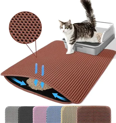 Immagine prodotto di Tappeto per gatti - Antiscivolo impermeabile - 61x45 cm - Marrone