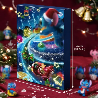 Obrázek produktu pro Adventní kalendář 2026 Stitch vánoční kalendář s 24 mini figurkami