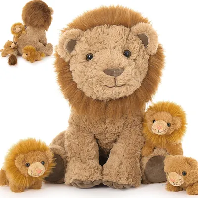 Produktbild von Großer Teddybär mit 3 Babyleoparden, Kuscheltier und Spielzeug